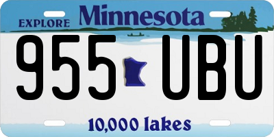 MN license plate 955UBU