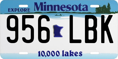 MN license plate 956LBK