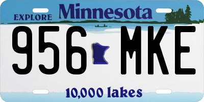 MN license plate 956MKE