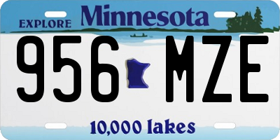MN license plate 956MZE