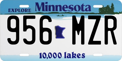 MN license plate 956MZR