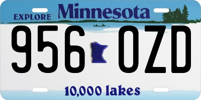 MN license plate 956OZD
