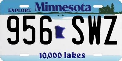 MN license plate 956SWZ