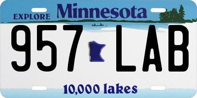 MN license plate 957LAB