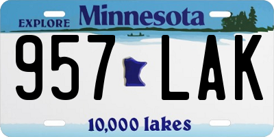 MN license plate 957LAK