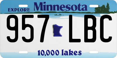 MN license plate 957LBC