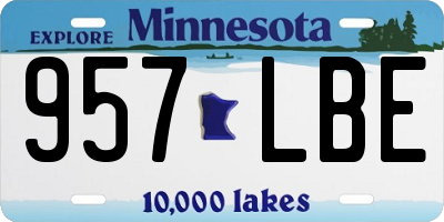 MN license plate 957LBE