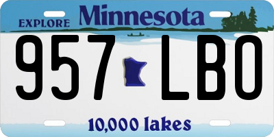 MN license plate 957LBO