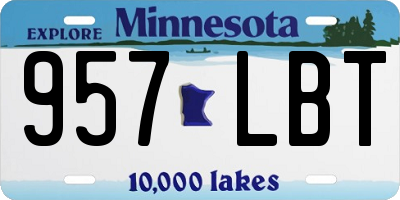 MN license plate 957LBT