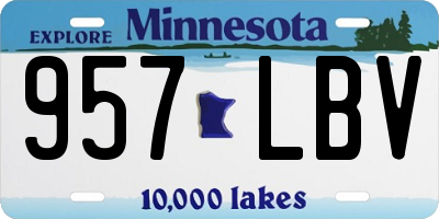 MN license plate 957LBV