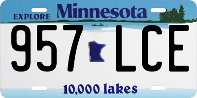 MN license plate 957LCE