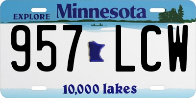 MN license plate 957LCW