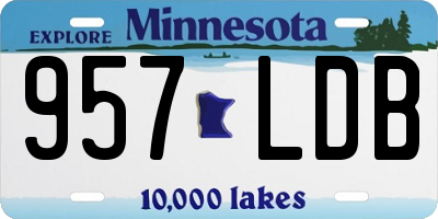 MN license plate 957LDB