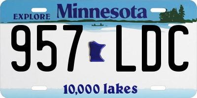 MN license plate 957LDC