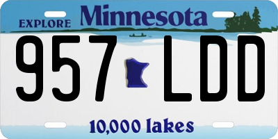 MN license plate 957LDD