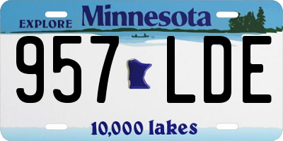 MN license plate 957LDE