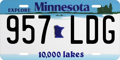 MN license plate 957LDG