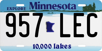 MN license plate 957LEC
