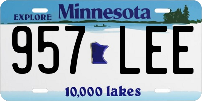 MN license plate 957LEE