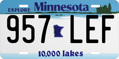MN license plate 957LEF