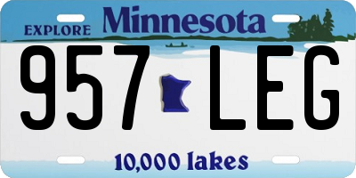 MN license plate 957LEG