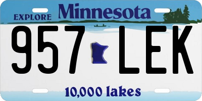 MN license plate 957LEK