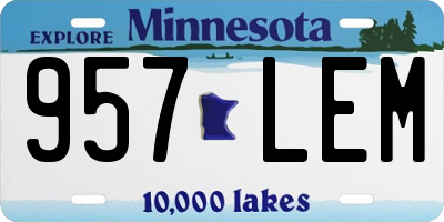 MN license plate 957LEM