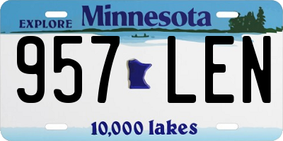MN license plate 957LEN