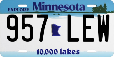 MN license plate 957LEW
