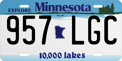 MN license plate 957LGC