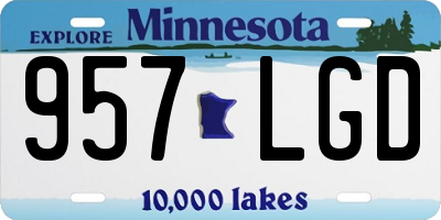 MN license plate 957LGD