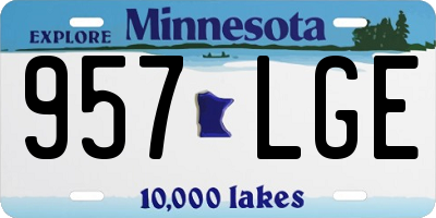 MN license plate 957LGE