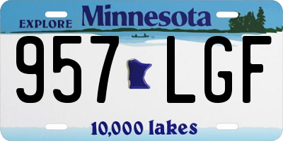 MN license plate 957LGF