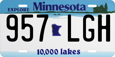MN license plate 957LGH