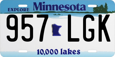 MN license plate 957LGK
