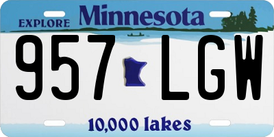 MN license plate 957LGW