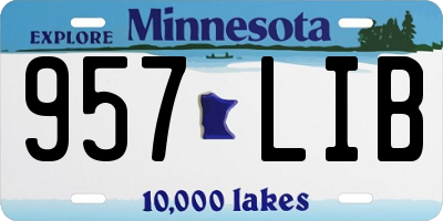 MN license plate 957LIB