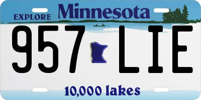 MN license plate 957LIE