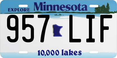 MN license plate 957LIF