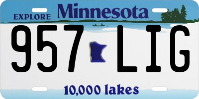 MN license plate 957LIG