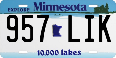 MN license plate 957LIK