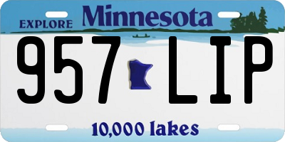 MN license plate 957LIP