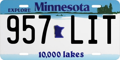 MN license plate 957LIT