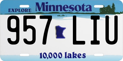 MN license plate 957LIU