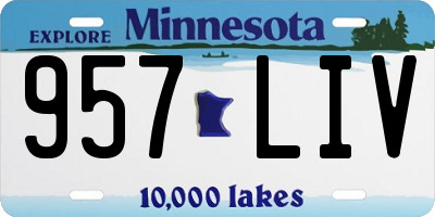 MN license plate 957LIV