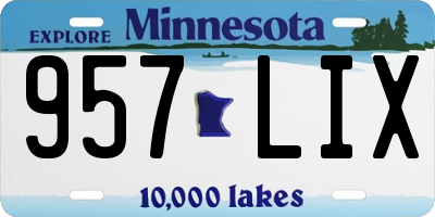 MN license plate 957LIX