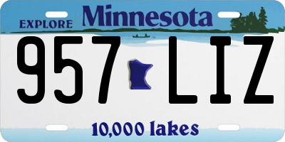 MN license plate 957LIZ