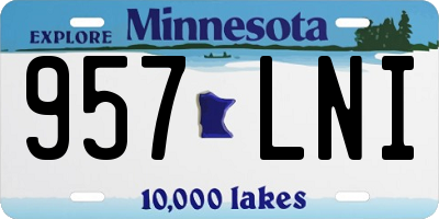 MN license plate 957LNI