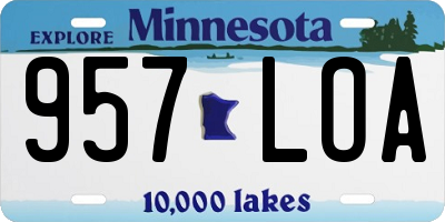 MN license plate 957LOA