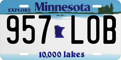 MN license plate 957LOB